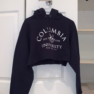 Columbia University Cropped Navy Hoodie